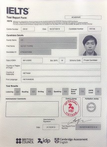 Hồ Quyết Thắng 7.5 IELTS