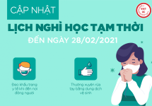 THÔNG BÁO CẬP NHẬT LỊCH NGHỈ HỌC TẠM THỜI (nghỉ hết ngày 28/02/2021)